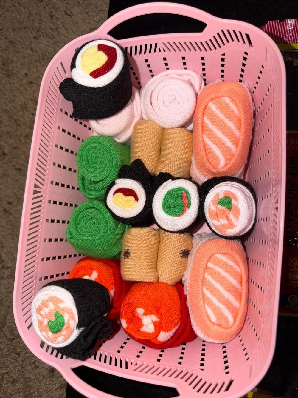 Sushi Boat Socks Gift Set - Assorted Orange, Green, Black - Sushi Boat Socks